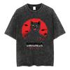 Animal Printed T Shirt Men Retro Washed 100% Cotton Tops Tees Harajuku Tshirt Streetwear Male Acid T-shirts Unisex