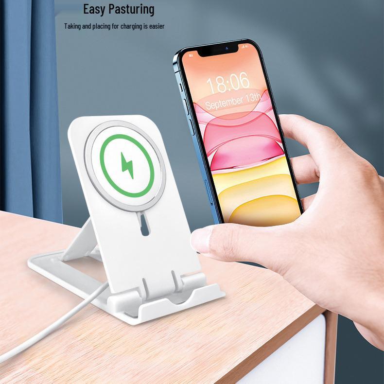 MagSafe-Compatible Magnetic Wireless Charging Stand for Phones & Tablets