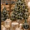 10/1PCS New Hand Woven Imitation Pearl Bows Christmas Decor Fringe Pendant Holiday Party Girls Room Hanging Decor Accessories