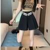 Korean Summer Short Skirts Women Irregular Pleated Zipper Patchwork Fashion Casual High Waist Loose Wide Leg A Line Skirt Shorts