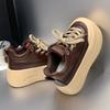[Fanfna] European goods big head lace-up bread casual shoes board shoes platform muffin small sports shoes women's shoes