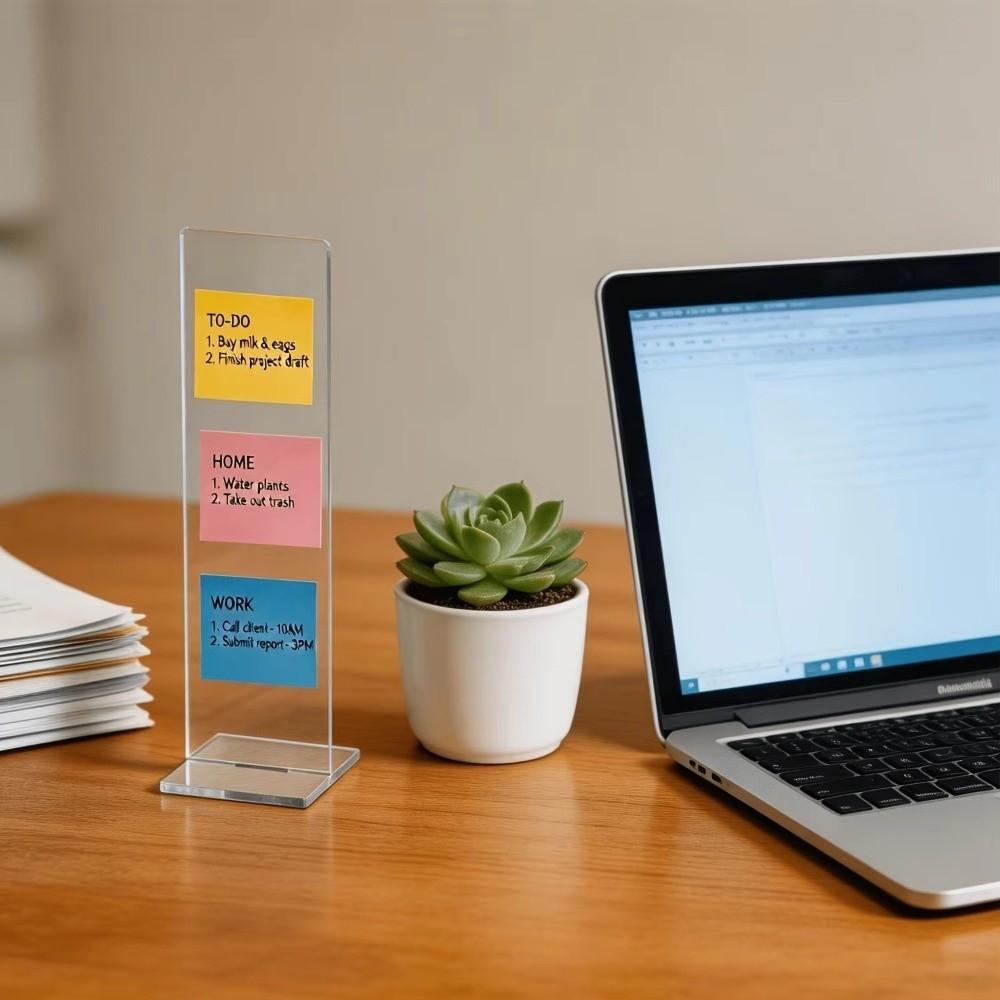 Detachable Memo Message Board Acrylic Desktop Reminder Board Sticky Note Holder Stand  Home Office