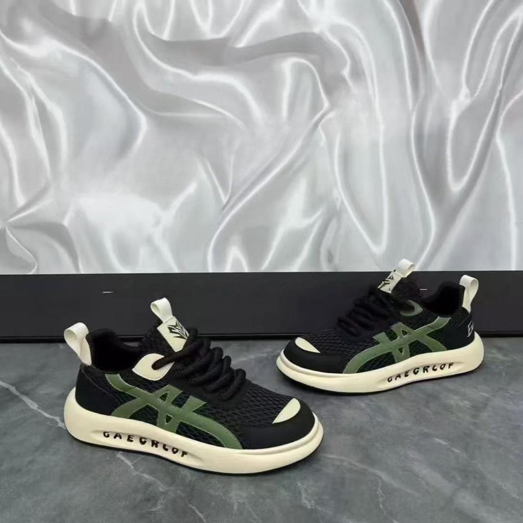 Men's Mesh Shoes Summer Breathable Fashion Non Slip Casual Shoes Lightweight Comfortable Soft Sole Cross Tied Vulcanized Shoes