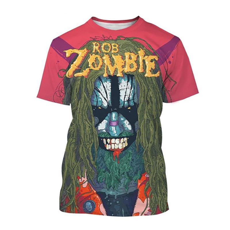 Rob Zombie 3D Print T-Shirts Rock Singer Streetwear Men Women Fashion Oversized Short Sleeve T Shirt Kids Tees Tops Man Clothing