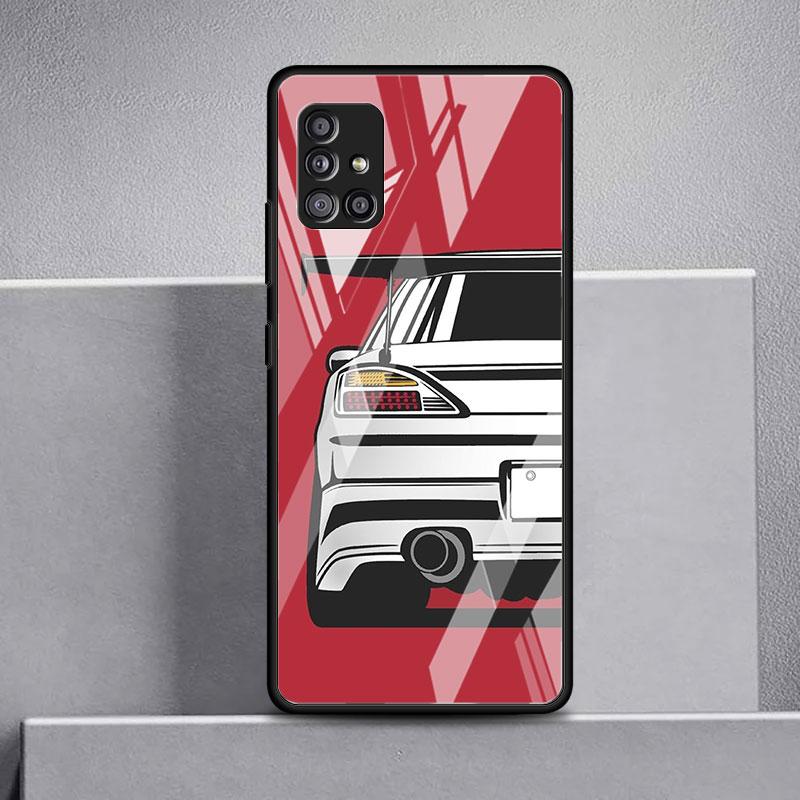 Japan JDM Sport Autos Comic Glas Fall Für Samsung Galaxy A52 A71 A50 A51 A70 A21s A31 A72 A10 A12 A30 A22 5G Telefon Abdeckung