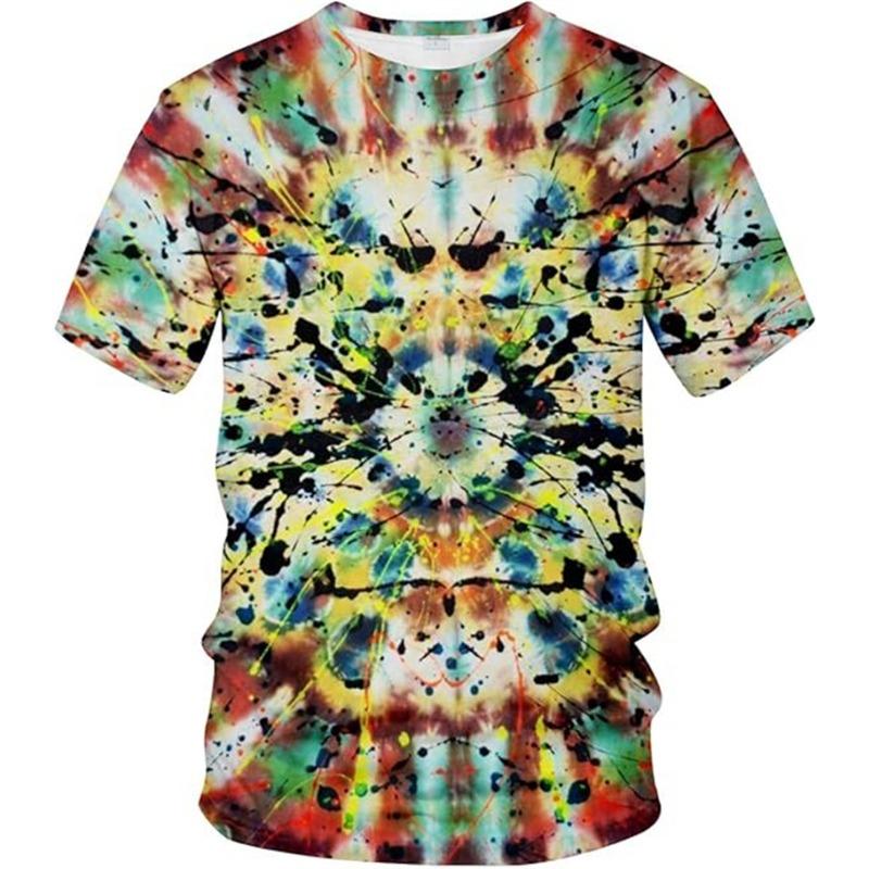 Fashion Psychedelic Pattern Graphic T-Shirt Men 3D Printed Art Hip Pop Personality Crew Neck Cool Short Sleeve Tees Unisex Tops