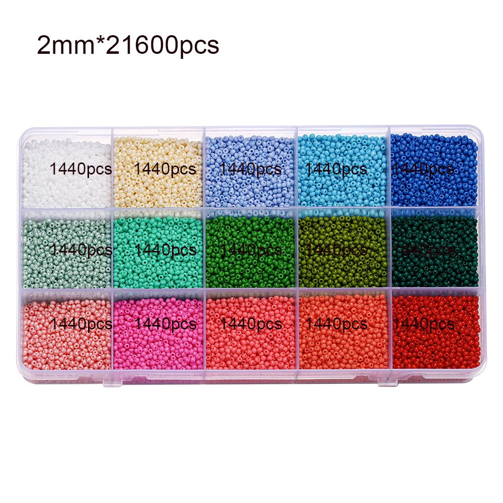 10-24 Colors Beads Jewelry Making Kits 2/3mm Colorful Glass Seed Beads for Kid Girl Bracelet Necklace DIY Kit Jewelry Making Set