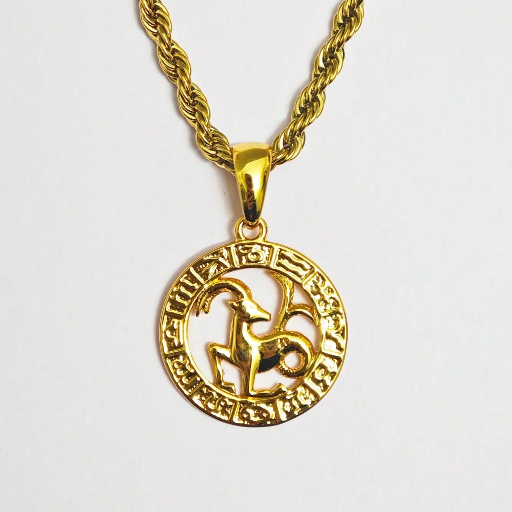 12 Constellation Astrology Horoscope Zodiac Pendant Rope Necklace 22" for Women Men