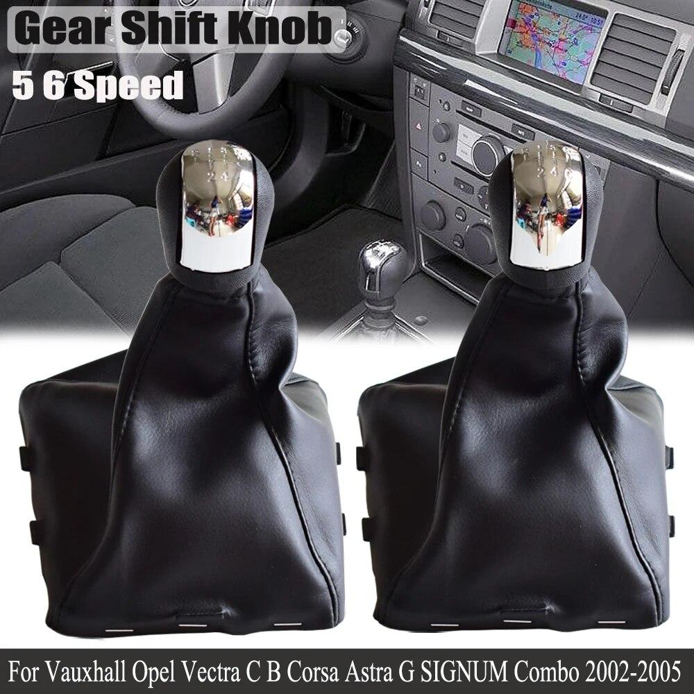 For Opel Vectra C B Corsa Astra G SIGNUM Combo 02-05 Manual 5 6 Speed Car Gear Shift Knob Lever HandBall With Gaiter Boot Cover