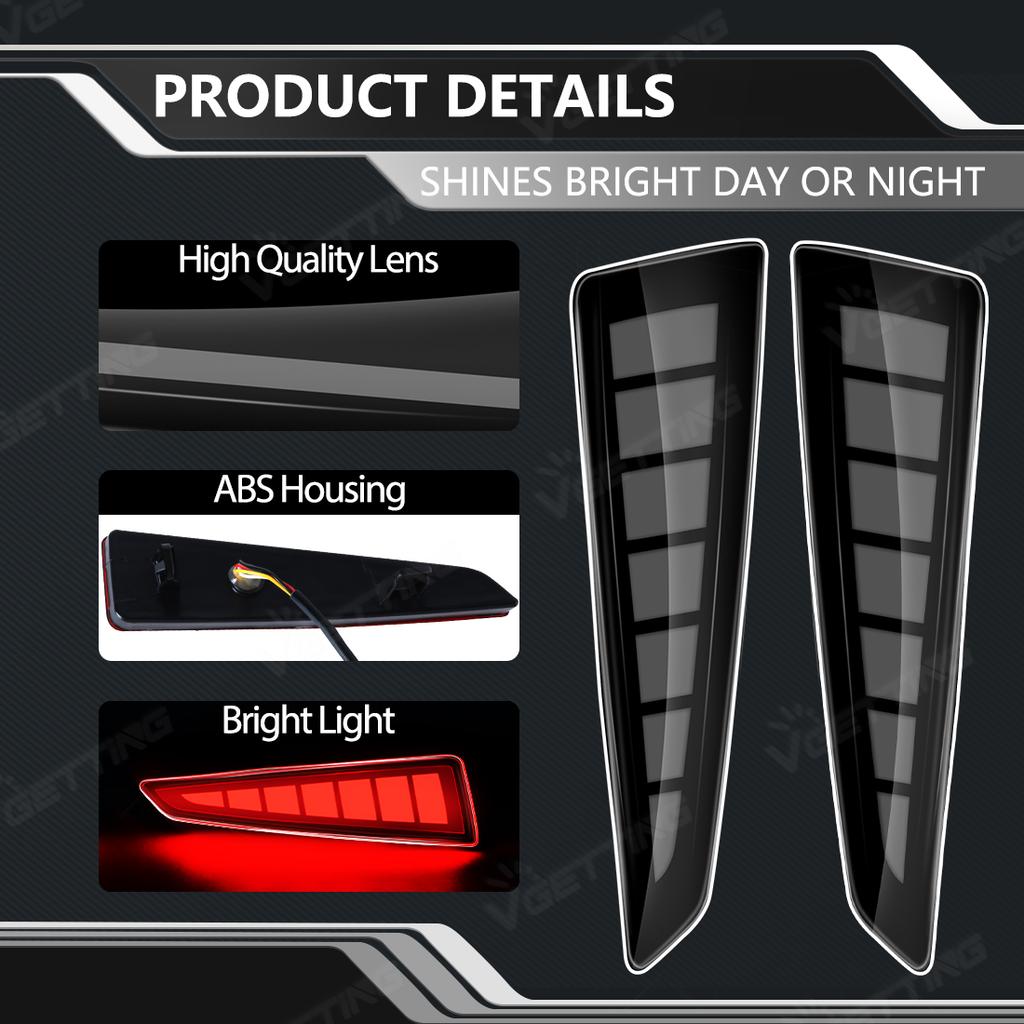 For Lexus RX350 RX350L RX450hL RX450h 2016 2017 2018 2019 Rear Bumper Reflector Lights with Dynamic Turn Signal Brake Lamps 12V