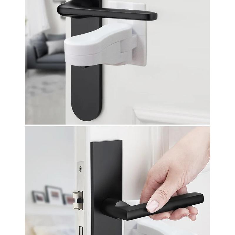 Child Baby Safety Lock Rotation Proof Professional Door Adhesive Security Latch Multi-functional Simple,Durable ABS Tool-free Installation