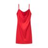 Frühling und Sommer neues europäisches und amerikanisches ins sexy Satin rückenfreies Trägerkleid