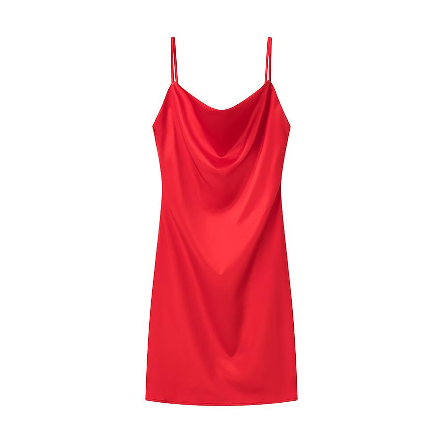 Frühling und Sommer neues europäisches und amerikanisches ins sexy Satin rückenfreies Trägerkleid