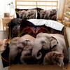 Animal Elephant Duvet Cover Set With Pillowcase King Size Wild Animals Polyester Comforter Cover For Kid Boys Girls Bedding Set