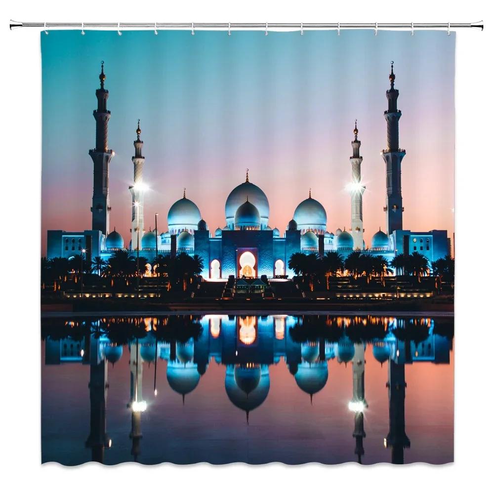 Zasłona prysznicowa Pejzaż nocny Nowego Jorku Miasto Most Budynek Zasłony do kąpieli 3D Retro Czarno-białe zdjęcie Dekoracje łazienkowe Zasłona