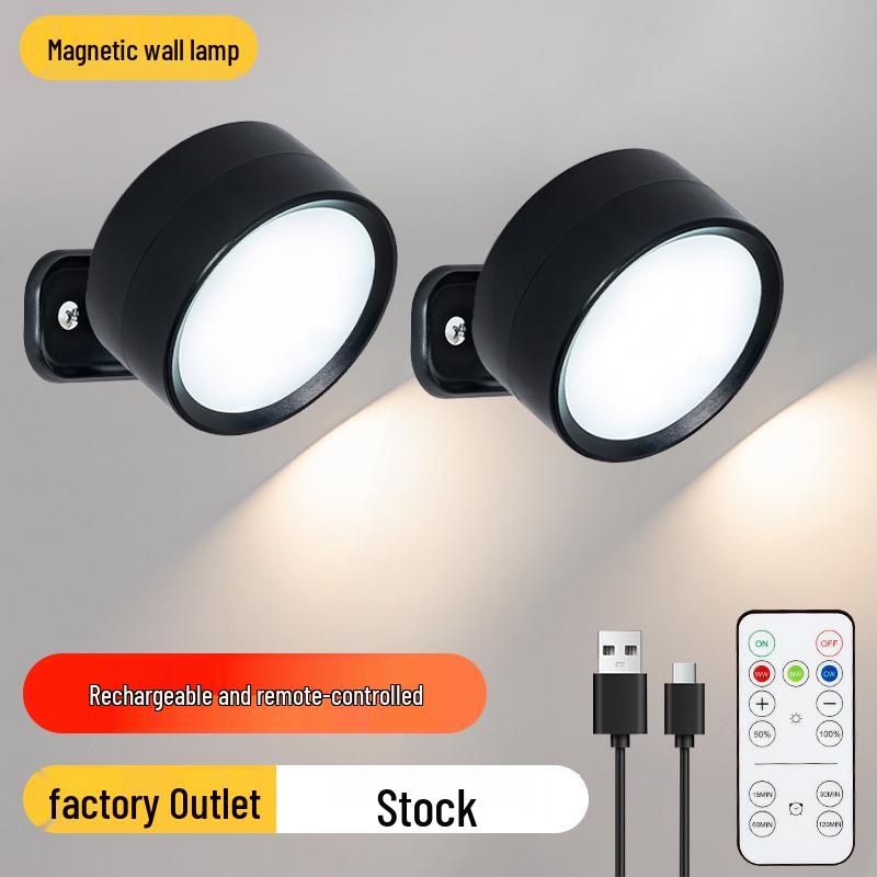 Wireless LED Magnetic Wall Lamp for Bedroom and Stairs with Night Light and Wireless Charging