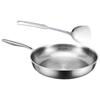 Poêle à Frire en Titane avec Set de Spatules Ustensiles de Cuisine Antiadhésifs Résistants aux Rayures Pour Tous Types de Plaques de Cuisson Nettoyage Facile Design Martelé