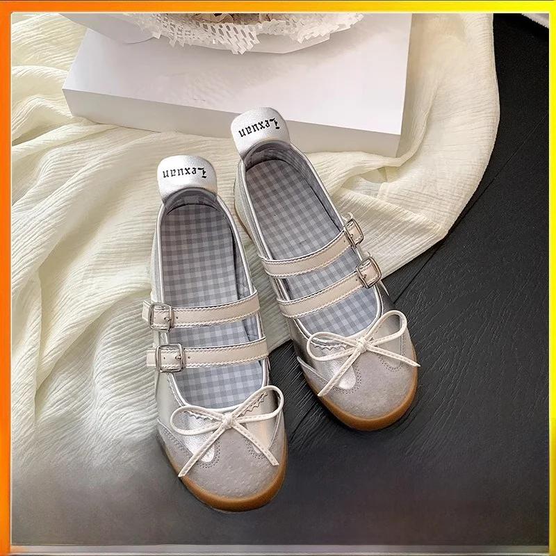 Fashion Sweet Casual Mary Jane Flat Shoes Women's Ballet Flats Soft Bottom Comfortable Spring Summer Retro Sle Fashionable Slip-On