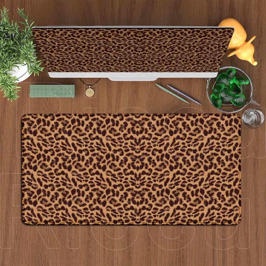 Fashion Leopard Print 120x60cm Oversized Keyboard Desk Pad Home Office Decoration Carpet Laptop Gaming Accessories Girl Mousepad