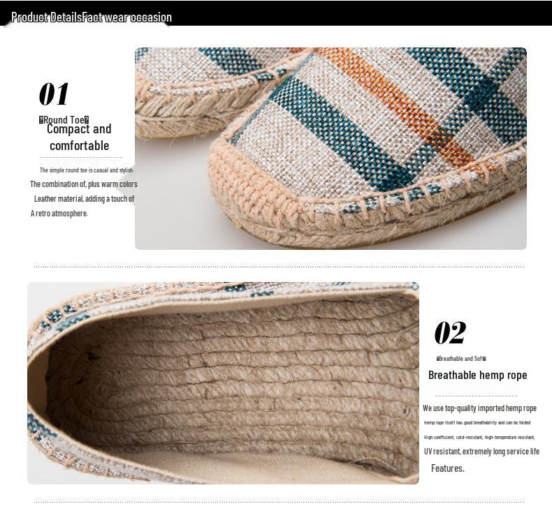 Spring/Summer Couple Espadrilles: Quick-Drying Canvas Loafers, Breathable Comfort, Durable Straw-Woven Fisherman Shoes