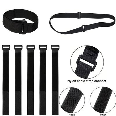 5/10Pcs Reusable Hook and Loop Straps Fastening Cable Ties Cable Straps Nylon Securing Wire Cord Ties Organizer Fastener Tape