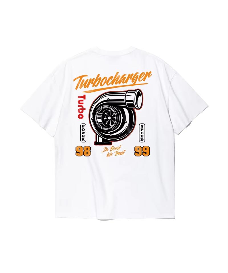 2025 Summer Fashion Trend Turbocharged pattern printed T-shirts for men and women casual short-sleeved round-neck cotton tops