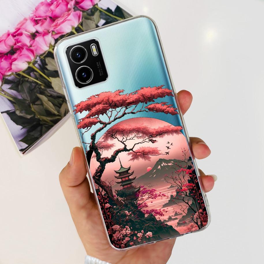 For Vivo Y15s Y15A Y15C Case V2134 V2120 V2147 V2139 Popular Flower Slim Soft Silicone Clear Back Cover For Vivo Y01 V2166 Funda