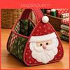 Cesto Portatile Trapuntato con Personaggi Natalizi e Kit Tessuto Fai-da-te per Conservazione Regali di Natale