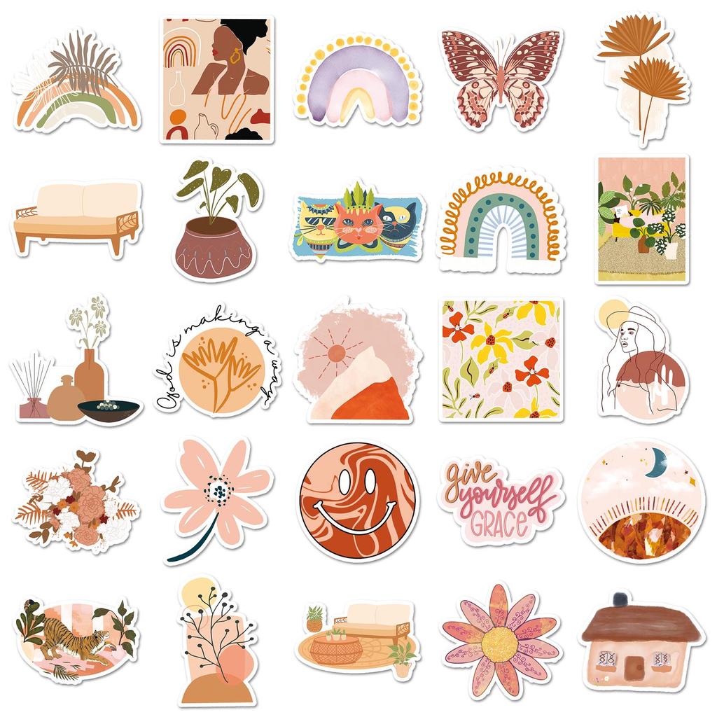 Bohemian Graffiti Creative Waterproof Stickers - 100 Sheets for Skateboards, Water Bottles, Luggage
