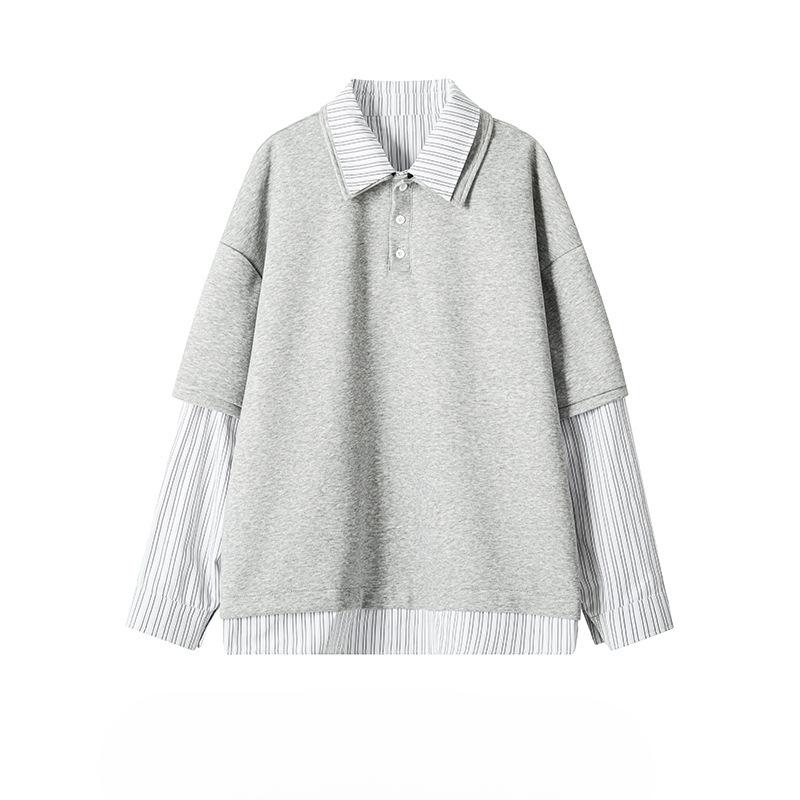 

Новая черная футболка с коротким рукавом, имитирующая двойку, мужская весенне-осенняя высококлассная универсальная футболка 5XL серый