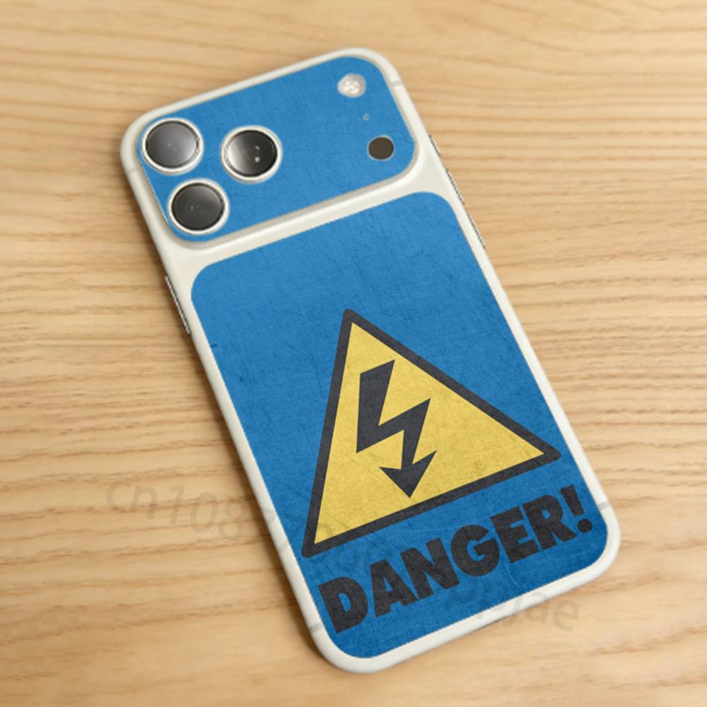 

Warning Icon Danger Banning For iPhone 17 Pro /Pro Max Battry Back Cover with Camera Decal Skin Rear Protective Sticker Film iPhone17pro