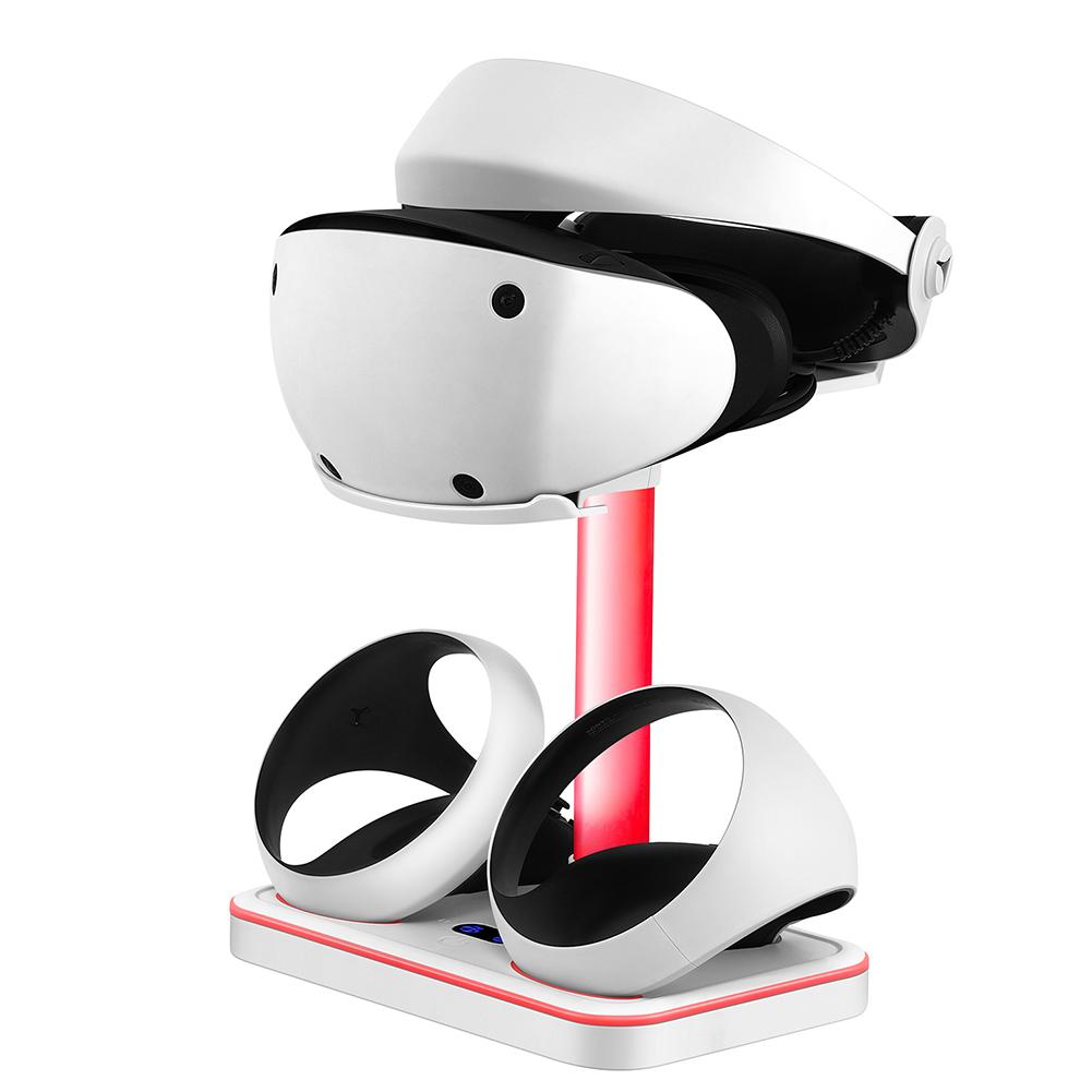 Game Controller Charger Station Colorful RGB Light Charging Dock Stand Storage Glasses Headset Accessories for PS VR2 Joypad