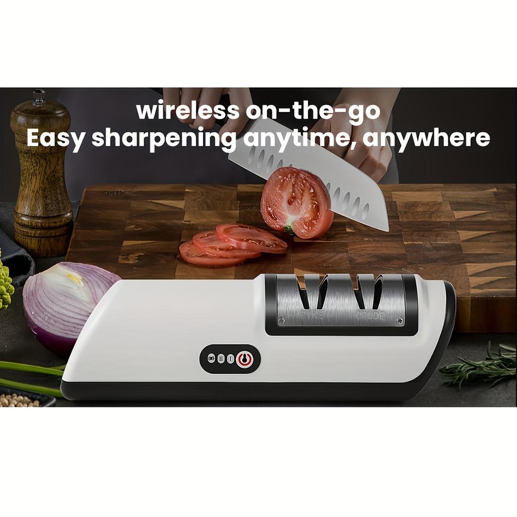 [Electric Knife Sharpener] Professional USB Rechargeable Electric Knife Sharpener, Suitable for Sharpening and Polishing Kitchen Knives