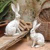 Rabbit Statue Garden Decor Resin Animal Sculpture Figurine Outdoor Decoration for Garden Courtyard
