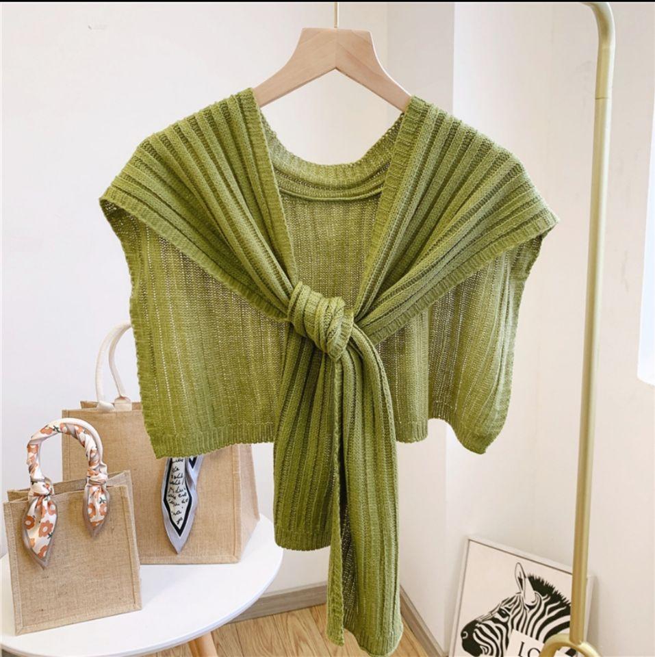 Shawl White Fake Collar Women Detachable Collars Warm Stripe Shoulder Wrap Knit False Collar Scarf Neckline Neckband Faux Col