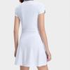 FILA Solid Color Waist-Defining Tennis Polo Dress Women Dresses Jade-White A11W323307F-WT