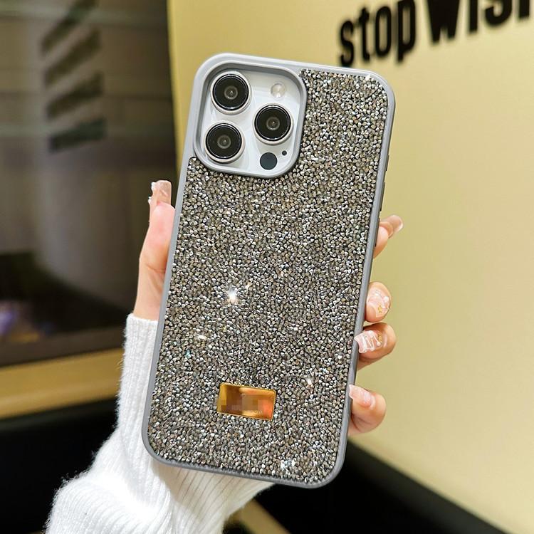 Flash diamond advanced sense rhinestone iPhone16 electroplating 15 light luxury style European and American applicable Apple 17ProMax mobile phone cas