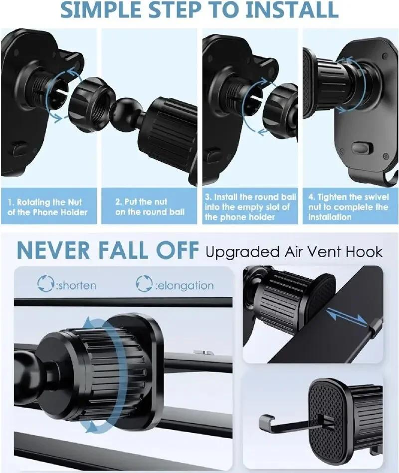 Lüftungsschlitz Auto Handyhalter Schwerkraftverriegelung Handyhalterung 360-Grad Flexible Einstellung Universelle Auto Handyhalterung für 4-7 Zoll