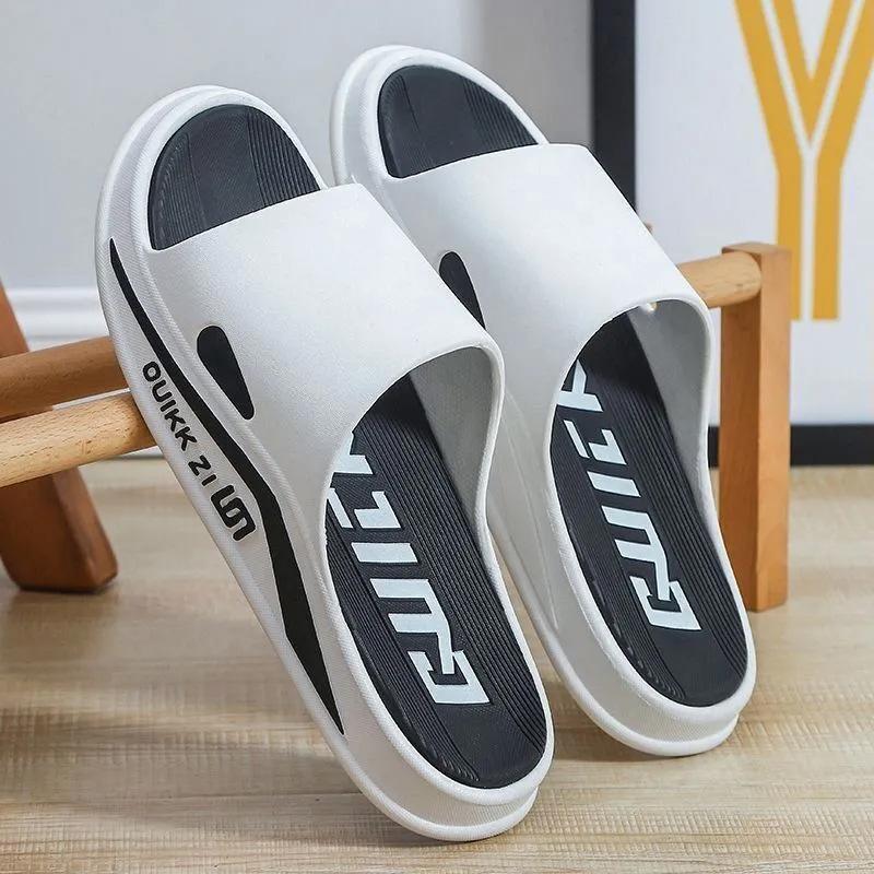 

Summer slippers men s simple indoor home bath thick bottom non-slip couple cool slippers men s outdoor wear trend deodorant 36-37 [runs 1-2 sizes small]