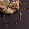 Original Design S925 Sterling Silver Inlaid With Natural Tourmaline Color Treasure Necklace Women'S Trend Handmade Color Beads