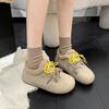 Winter New Flat Shoes Women's Round Head Suede Front Lacing Soft Sole Anti-slip Wear-resistant Short Boots