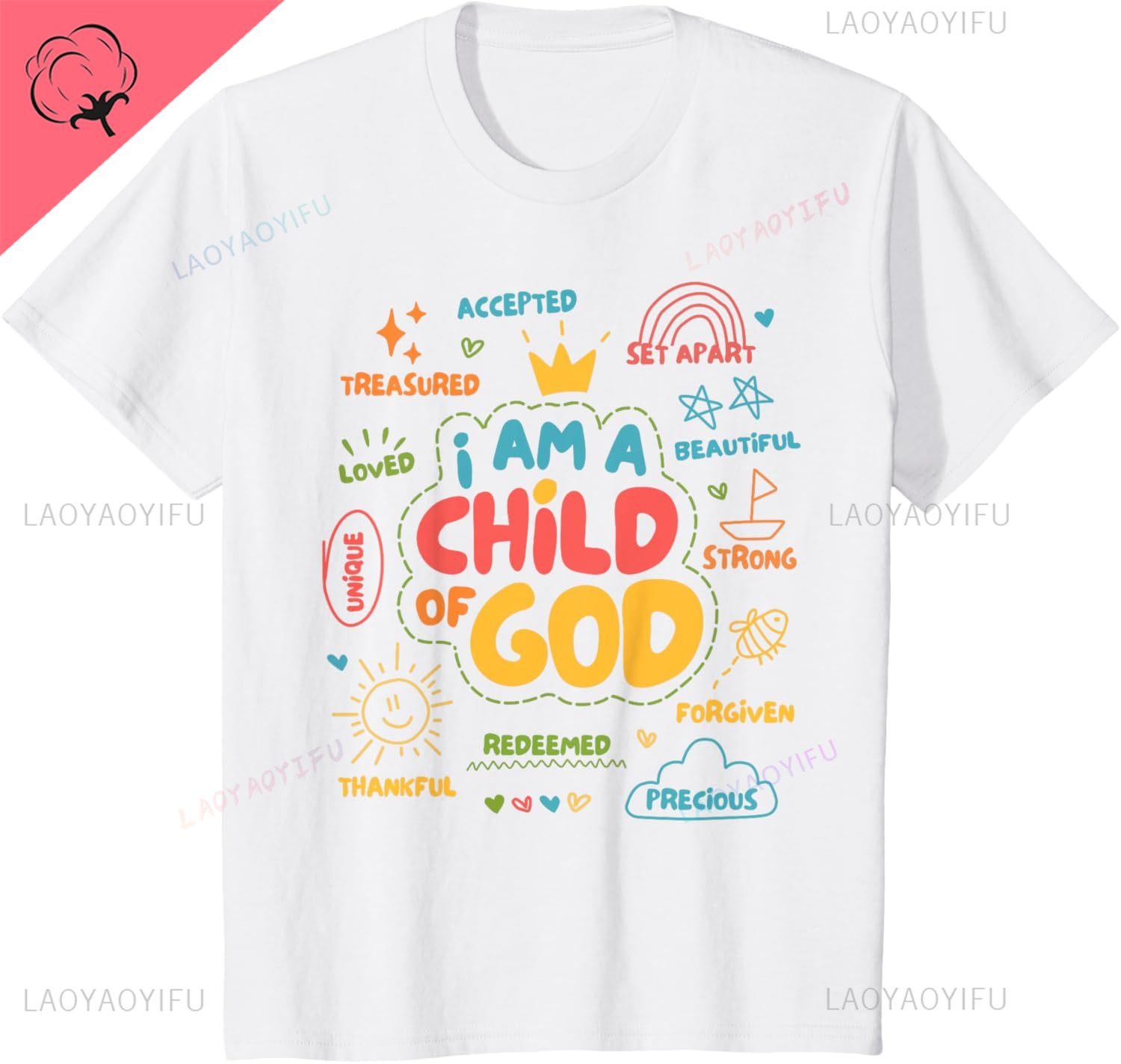 

I Am A Child of God Christian Retro Jesus Faith Design Gifts TShirt Breathable and Comfortable Unisex and Women Cotton Tee 4XL