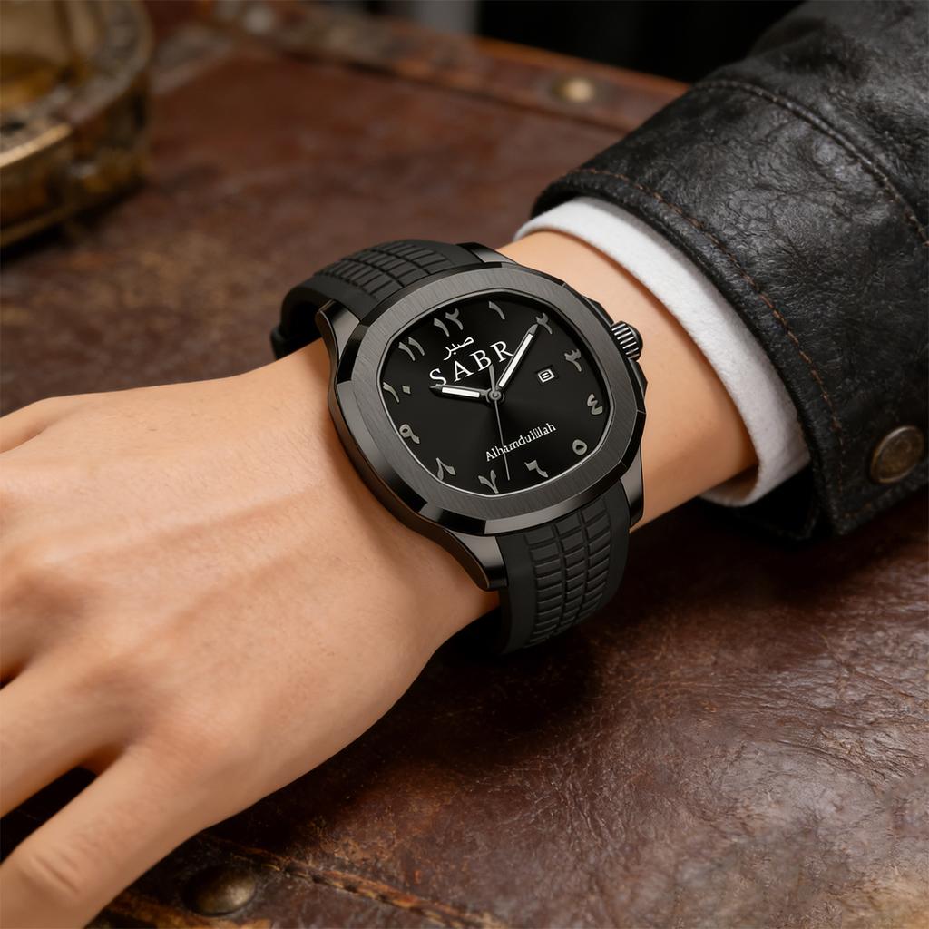 Sabr's New Men's Handsome Hand Grenade Silicone Strap Waterproof Quartz Watch Arabic Sports Watch Student Watch