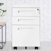 Modern White/Black File Cabinet Storage Container with 3 Drawers Office Decor