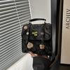 Letter Embroidery Handbag Female Vintage Tote Bag With Magnetic Closure For Daily Use