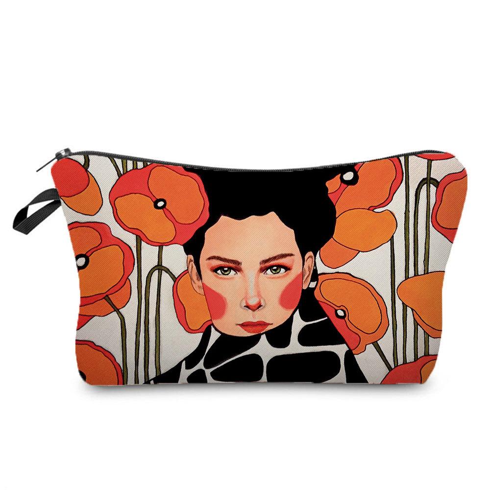 Women Flower Print Cosmetic Bag Toiletries Organize Travel Storage Case 6388