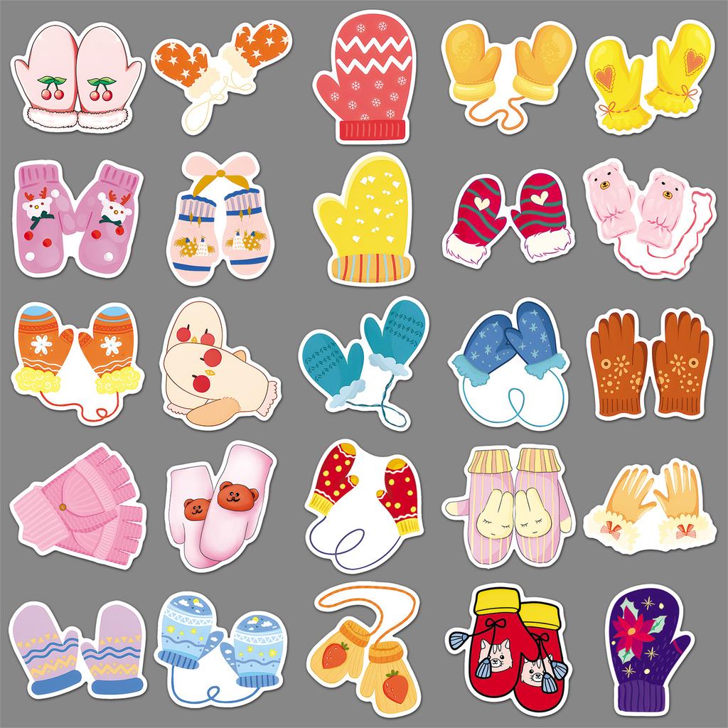 50 Gloves Graffiti Stickers Cartoon Cute Winter Fresh Gum Decorative Water Cup Creative Mobile Phone Case Stickers