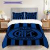Biancheria da letto con sfondo stemma Inter Milan (1 * copripiumino + 2 * federa, senza nucleo) Set biancheria da letto morbido e confortevole Regalo di Natale compleanno