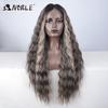 Noble Synthetic Lace Front Wig Long Wavy Ombre Blonde Wig Red Wigs Lace Part Synthetic Lace Wigs For Women Lace Front Wigs