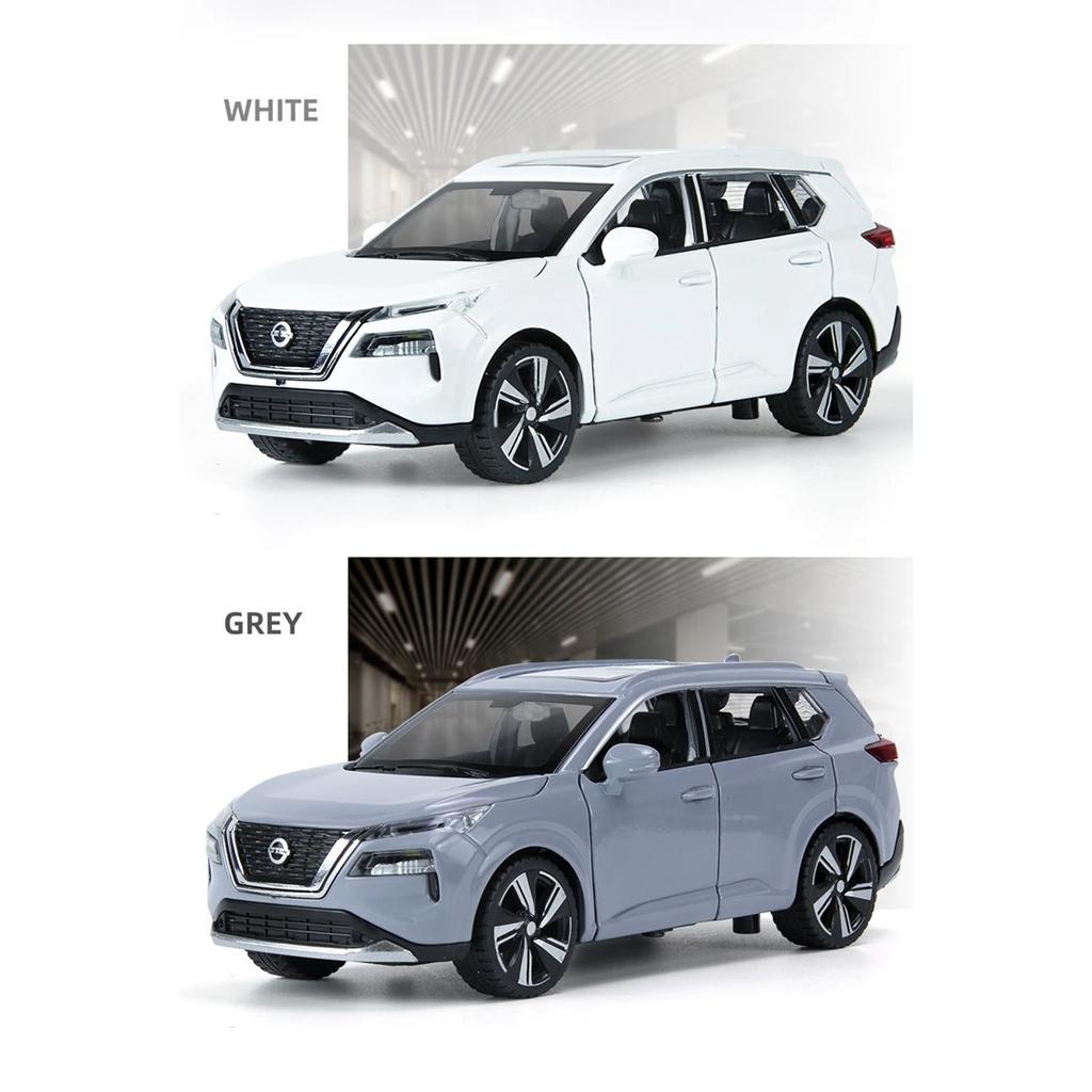 1/32 Nissan X-TRAIL SUV Model auta ze slitiny Diecast Kovová Off-road vozidla Model auta Simulace zvuku a světla Dětská hračka Dárky